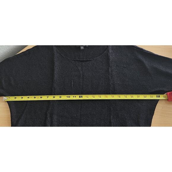 Mossimo Women's Medium Boat Neck Knit Pullover Short Sleeve Black Sweater - Picture 6 of 11